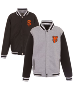 New Mens Giants 2-tone Reversible Fleece Jacket Baseball - Gray/Black - $124.03 CAD