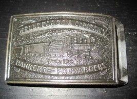 Vintage Western Train WELLSFARGO &amp; COMPANY BANKERS and Forwarders Belt B... - £23.70 GBP