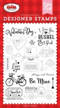 Echo Park Be Mine Stamp Valentine&#39;s Day I Love You a Bushel &amp; a Peck Typ... - £10.38 GBP