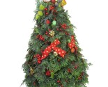 Vintage Tabletop Christmas Tree Holy Berry Fruit Decorated MCM Swiss Col... - $34.64