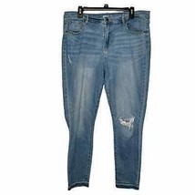 Old Navy Women Jeans Curvy Skinny Distressed Hi-Rise Mid Wash Blue Plus ... - $15.83