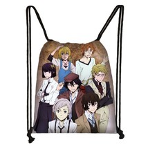 Anime Bungou Stray Dogs Drawstring Bag Teenagers Cute Rope Backpack Unisex Trave - £13.73 GBP