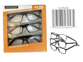 Design Optics F.G Full Rim Classic Reading Glasses +1.25 3-PK #1618406 OPEN BOX - £10.90 GBP