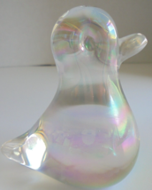 Iridescent Art Glass Duck Paperweight Figurine Rainbow Vintage 3.5&quot; - $314.97 MXN