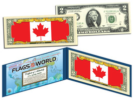 CANADA - Flags of the World Genuine Legal Tender U.S. $2 Bill Currency - £11.01 GBP