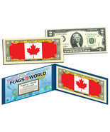 CANADA - Flags of the World Genuine Legal Tender U.S. $2 Bill Currency - $14.92