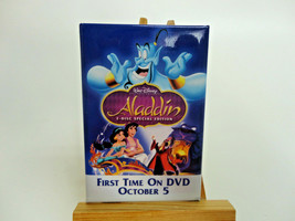 Aladdin Pin Button Badge 2004 Walt Disney First Time DVD promo Release - £4.08 GBP