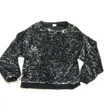 Zara Girls Black Silver Sequin Blouson Sweatshirt Size 13/14 - $26.17