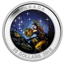 1 oz Silver Coin 2015 Canada $25 Star Charts - The Wounded Bear Glow in the Dark - £92.47 GBP