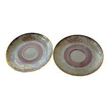 Vintage Lustre Made In Japan Replacement Saucers Pink Gold set of 2 Plates - £7.25 GBP