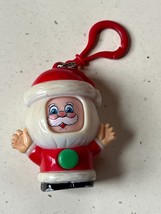 Red Plastic Santa Claus w Spinning Face When You Press the Button Key Ch... - £6.01 GBP