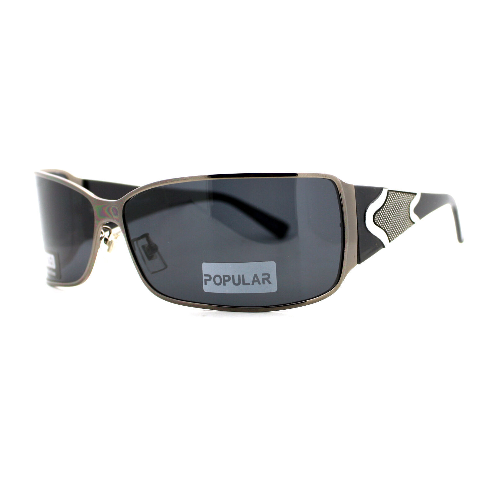 Uomo Occhiali da Sole Lenti Polarizzate Scudo Rettangolare Curvo Telaio ... - $8.85