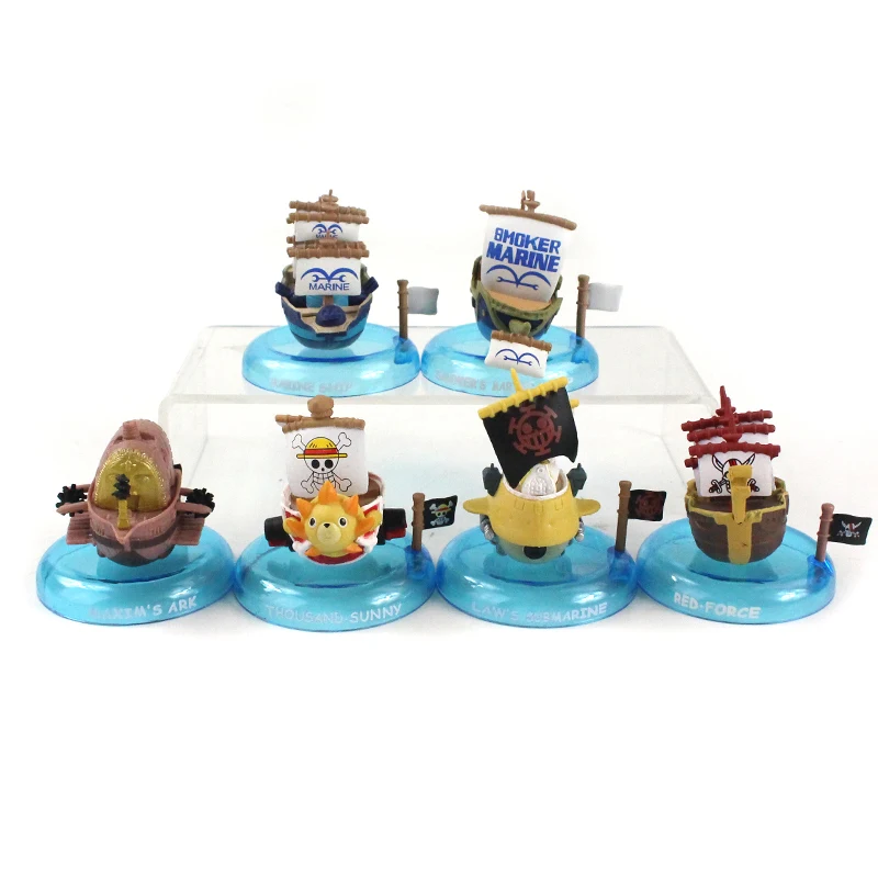 6PCS One Piece Pirate Ship Figures Thousand Sunny Navy Boat Model Going Merry - £9.51 GBP+
