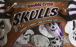 2 Palmer Double Crisp Chocolate Skulls Halloween Candy. 4.5oz Bags. - £13.43 GBP