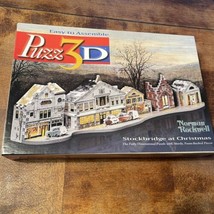 Puzz 3D Stockbridge at Christmas Norman Rockwell Milton Bradley - 174 Pi... - $13.49