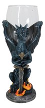 Fantasy Netherworld Fire Dragon Excalibur Blade Sword Glass Wine Goblet ... - £24.31 GBP