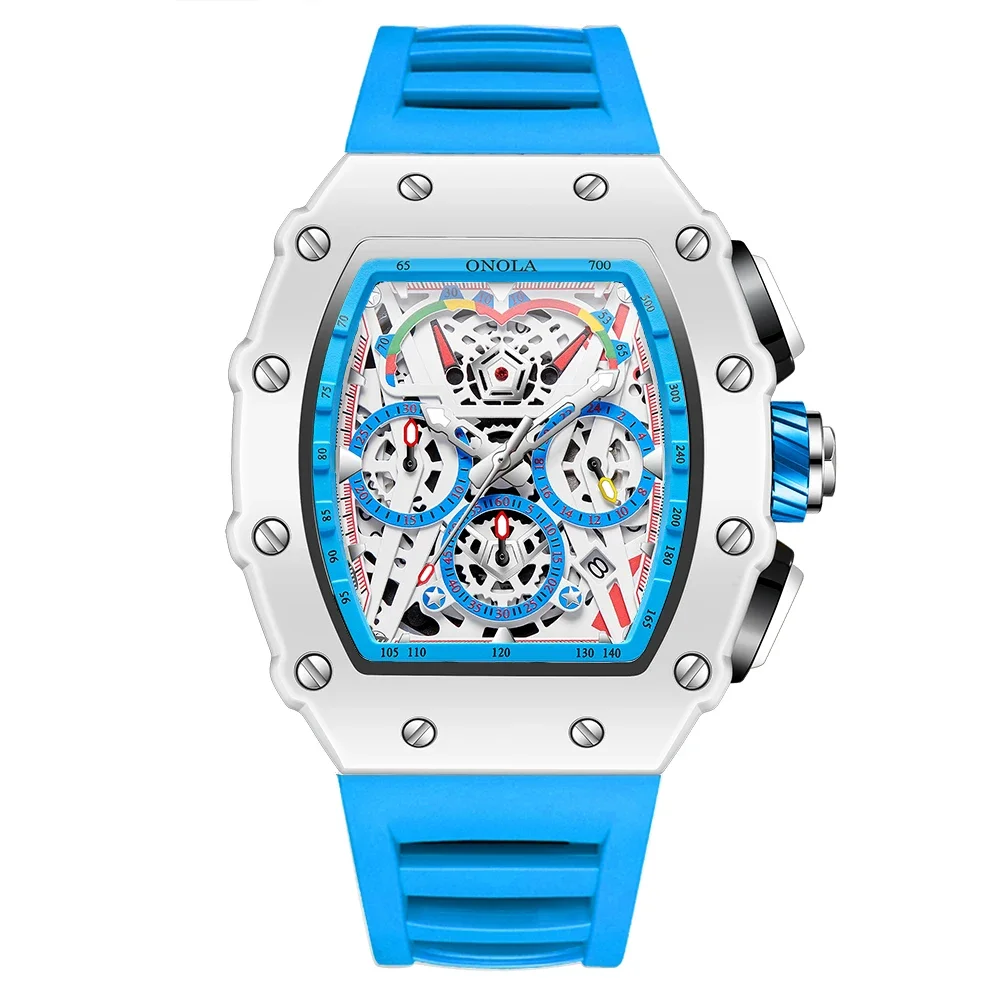 Luxury Watch Men&#39;s Fashion Casual Multifunctional Silicone Tape Waterpro... - £46.51 GBP