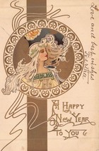 Eva Daniell Art Nouveau Byzantines-Woman En Doré Cercle ~1904 Tuck 2524 Postale - £64.44 GBP