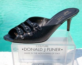 Donald Pliner Couture Gator Leather Shoe New Sandal 3 Strap Buckle $295 NIB - $295.00