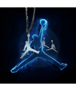 Michael Jordan Jumpman 23 Silver Necklace &amp; Silver Crystal Stud Earrings... - $40.55 CAD