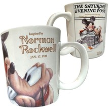 Vintage Disney Mickey Mouse &amp; Pluto Norman Rockwell Inspired Mug - Colle... - $25.50