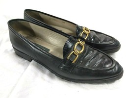 BALLY Tiffany Made In Italy Bit Black Slip On Loafer Shoes Womens 8.5 N - $64.35