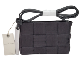 Lucky Brand NWT Anae Canvas Satchel Bag Crossbody Long Strap Tan Woven Denim - £55.19 GBP
