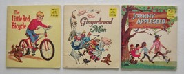 Whitman Book Lot ~ The Little Red Bicycle ~ Gingerbread Man ~ Johnny Appleseed - £7.65 GBP