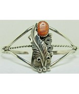 Native American Sterling Silver Orange &amp; Red Spiny Oyster 5 1/2&quot; Cuff Br... - $95.99 CAD