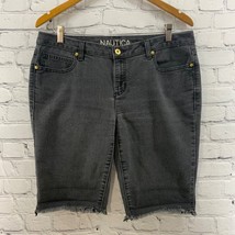 Nautica Skinny Cut Off Shorts Womens Sz 12 Black Denim - £10.72 GBP