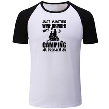 Just another Wine Drinker with a Camping Print Mens Casual T-Shirts Grap... - £12.79 GBP