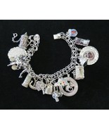 Elco Double Charm Bracelet Sterling Silver 925 835  Some Articulated 74.... - $339.43 CAD