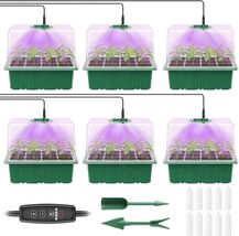 Full Spectrum Grow Light Seed Starter Kit - 6 Reusable Trays with Humidi... - $54.40