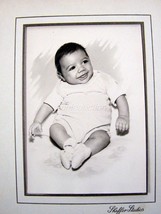 1940s Photo Portrait  Cute Italian Baby With Goofy Smile - £2.01 GBP