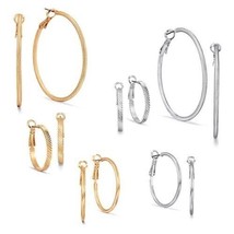 Signature Collection Classic 3 Pair Hoop Set - £7.97 GBP