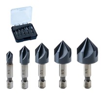 Noir-Ti Cobalt Countersink Drill Bit Set(Pro), Titanium Aluminum Nitride Coated  - $73.99