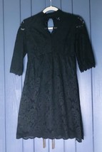 Edgy Lace Choker Collar Little Black Dress Juniors Small Sexy Gothic Got... - $12.87