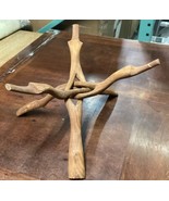 Vtg Hand Carved Wooden Cobra Tripod Stand For Plants Bowls - $17.26 CAD