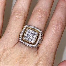 3.05 Karat I-J / SI1 Echt Natürlich Zertifiziert Diamanten HERREN Ring 18Kt Gelb - £4,612.68 GBP