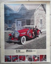 1929 Dusenberg United Technologies Inmont Vintage 1982 Poster 26*21 Inch... - $49.50