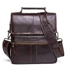 Casual Genuine Leather Men Messenger Bags With Zipper Pocket High Quality Should - £93.29 GBP