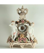 Capodimonte Porcelain Mantle Clock with Putti / Cherub Embellished with ... - $16,388.09 MXN