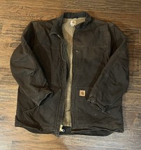 Dark Brown Carhartt Sherpa Lined Duck Coat - Sz 2XL  TALL - C61 DKB - $138.59