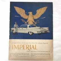 1957 Chrysler Imperial 4dr htp Automobile Car Vintage Magazine Print Ad - $6.62