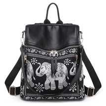 Fashion Anti-theft Women Elephant Print Backpacks Ladies Large Capacity Shoulder - £29.89 GBP