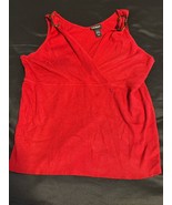 Lane Bryant Red Ribbed Sleeveless Sweater Top Size 18/20W with Ring Detail - $15.00