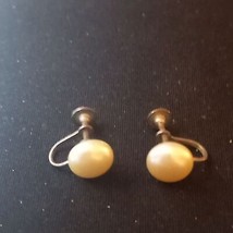 Vintage faux  pearl screw back earrings - $9.00