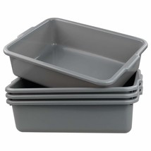 Commercial Bus Tubs In Grey, 13 L, 4 Packs, Plastic Bus Box/Wash Basin. - £32.20 GBP