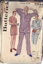 BUTTERICK VINTAGE PATTERN 5546 SIZE MD 38/40 MAN&#39;S PAJAMAS IN 3 VARIATIONS - £3.91 GBP
