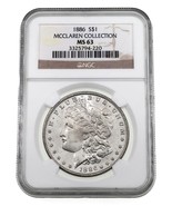 1886 Argent Morgan Dollar Classé Par NGC Comme MS-63 Mcclaren Collection - $180.32 CAD